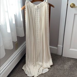 Off white long boho skirt